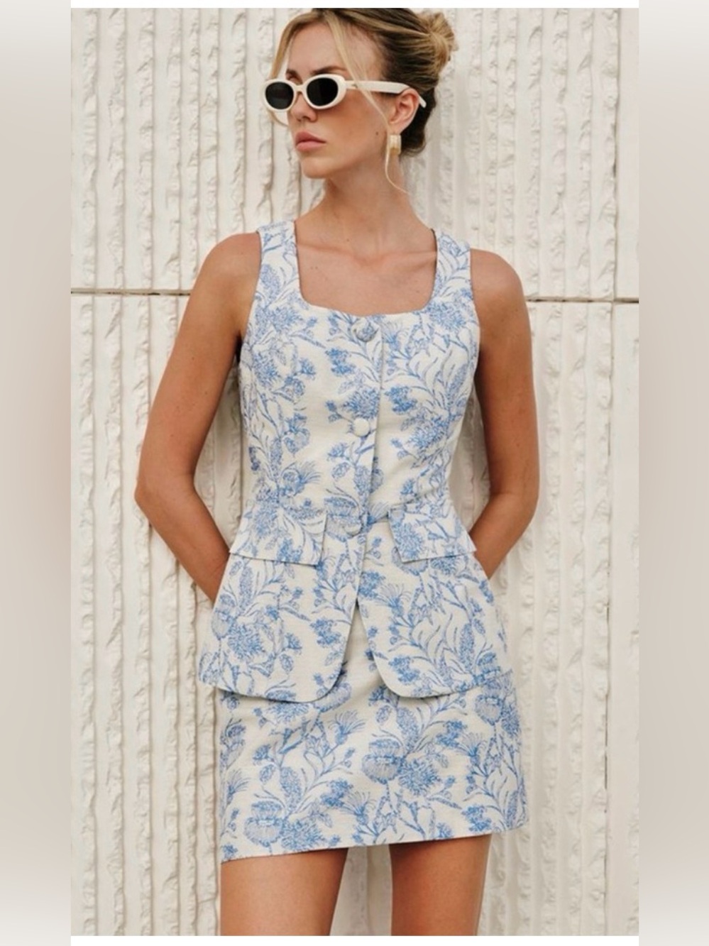 Commense mini skirt Blue Floral Accents small